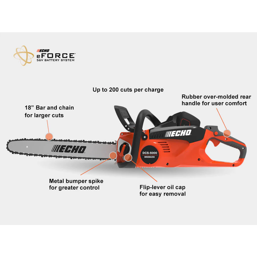 Echo eFORCE Cordless 56 Volt Chainsaw - DCS-5000 - Image 3