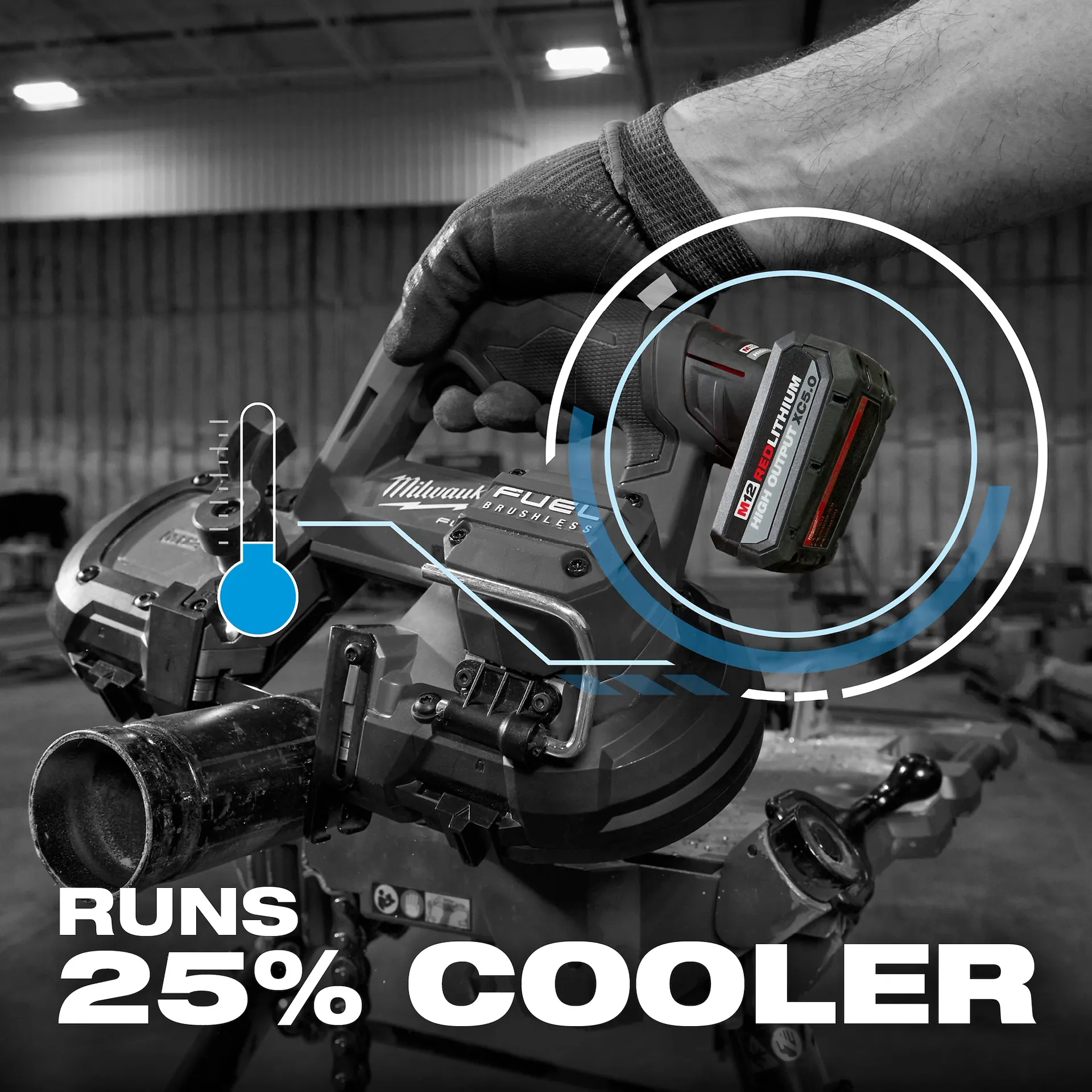 Milwaukee M12 12-Volt Lithium-Ion XC High Output 5.0 Ah Battery 48-11-2450 - Image 4