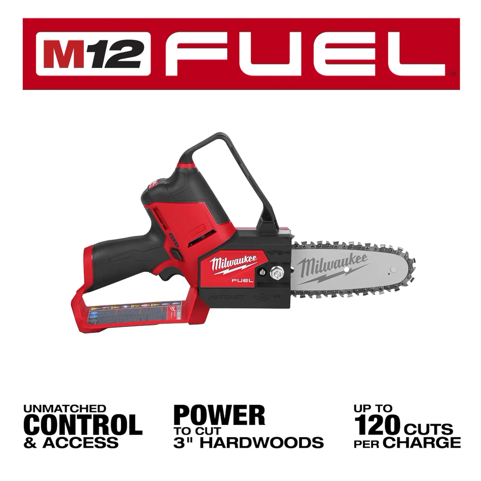 Milwaukee M12 FUEL 6 in. HATCHET 12V Lithium-Ion Brushless Cordless Battery Pruning Saw 2527-20 (Tool-Only) - Image 4