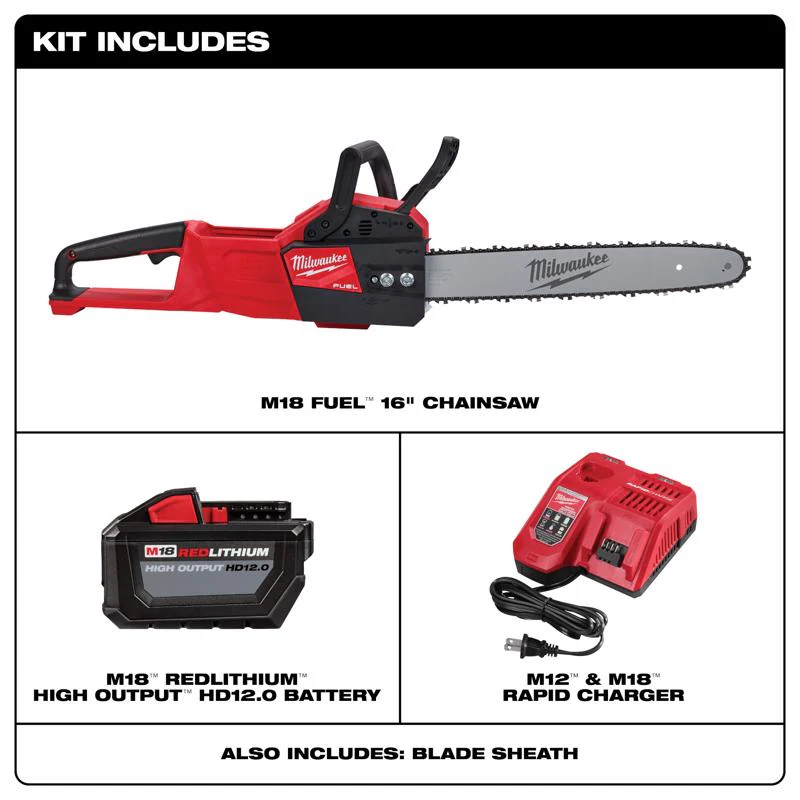 Milwaukee M18 FUEL 2727-21HD 16 in. 18 V Battery Chainsaw Kit (Battery & Charger) - Image 4